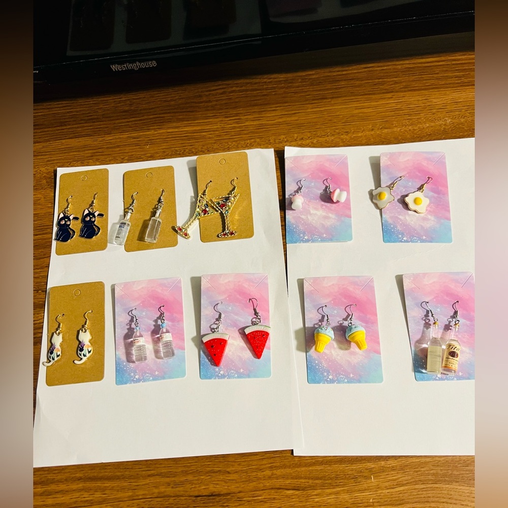 *10 Pairs of Earrings for $14*Colorful Novelty Earrings Set